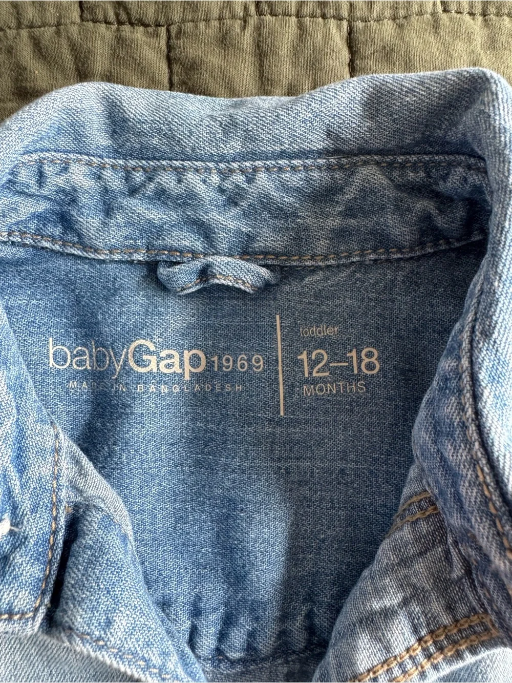 GAP Denim Shirt Jacket in Light Blue for Kids